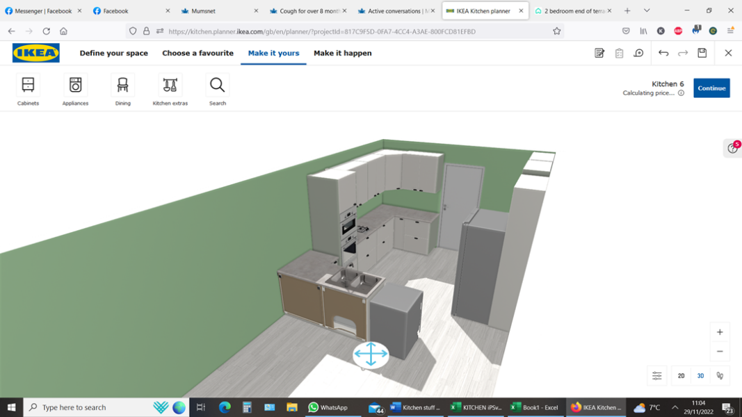 Swopping ends of an open plan kitchen/lounge?