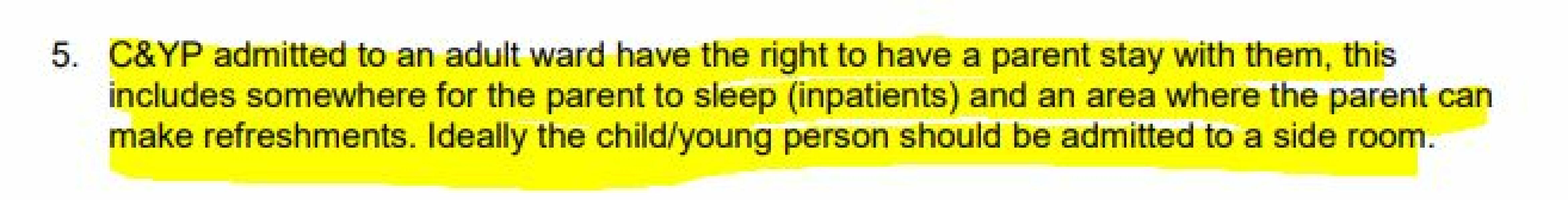 16 year old in hospital, adult mixed ward.