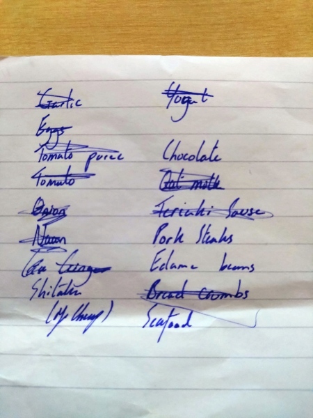 A shopping list!
