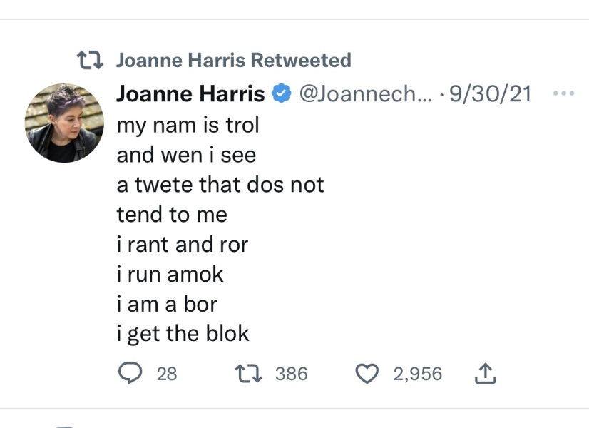Looks like  Joanne Harris is facing a vote