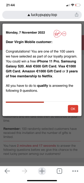 Pop up iPhone winner