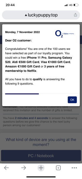 Pop up iPhone winner