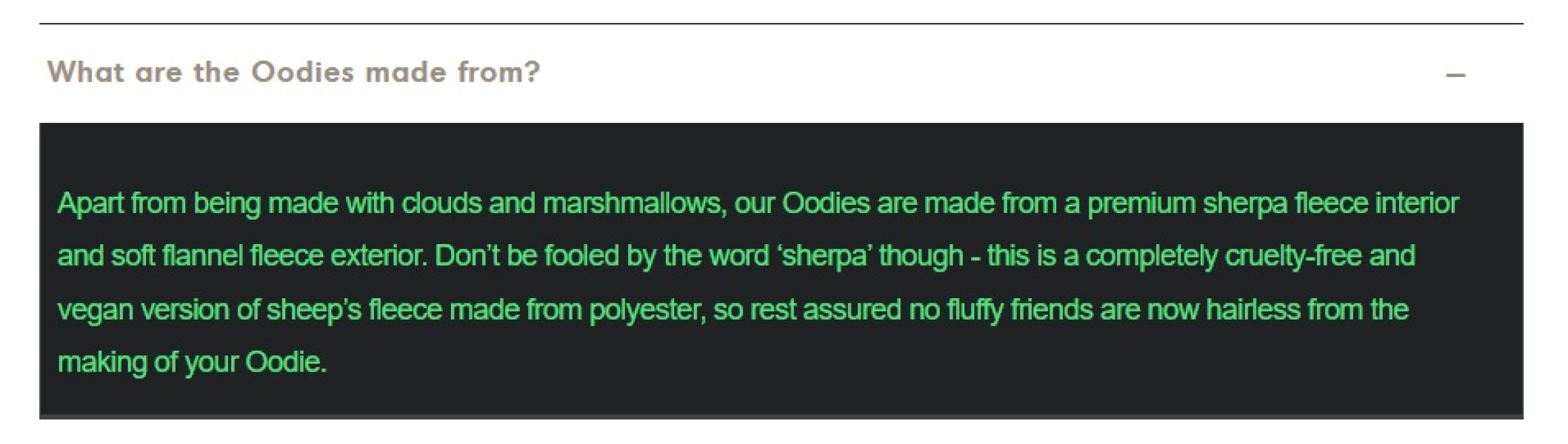 To not understand the hype with oodies?
