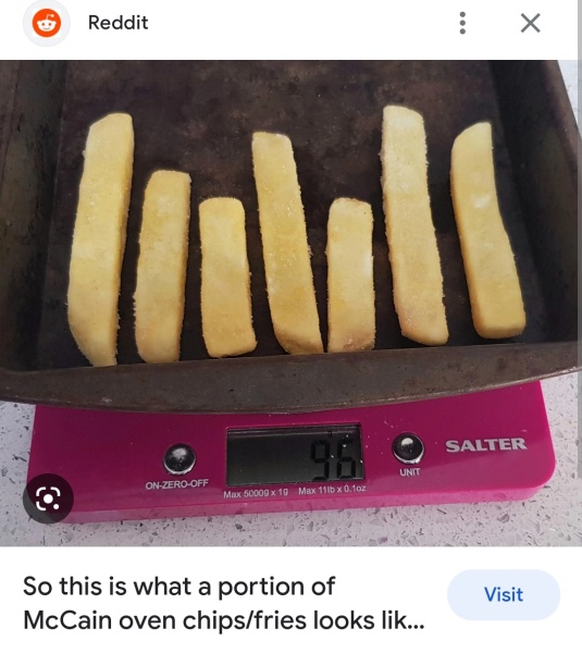 What’s an adult size portion of fish fingers??
