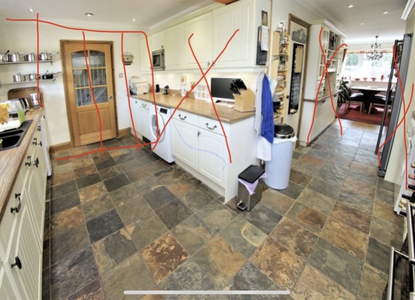 Weird-shaped kitchen in new house - PICS