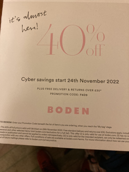 boden codes