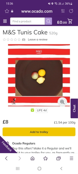 McVities Tunis cake - what's the best alternative?