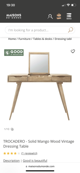 To ask you to show me your Dressing table