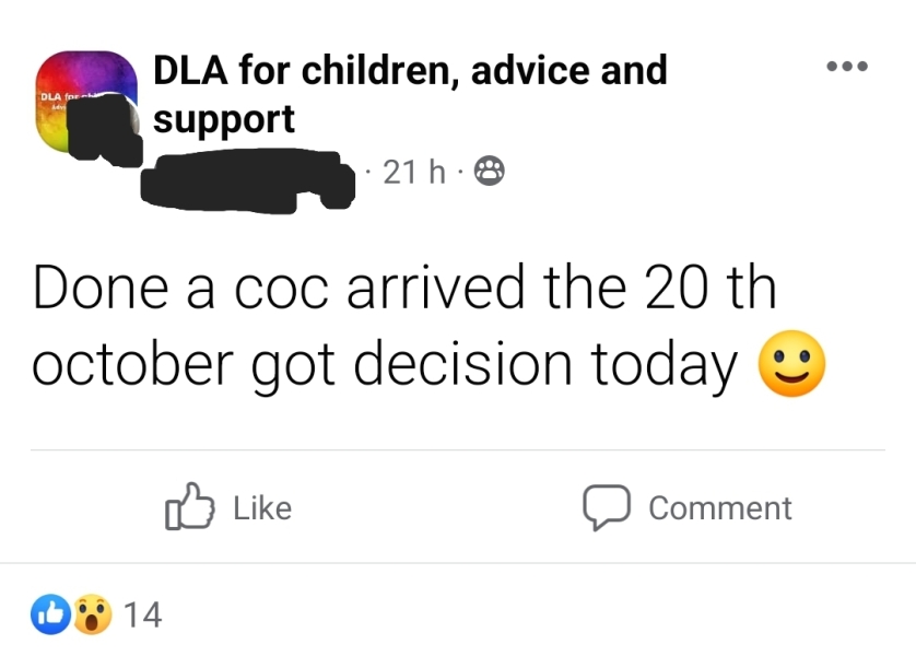 Change of circumstances dla wait time 2022