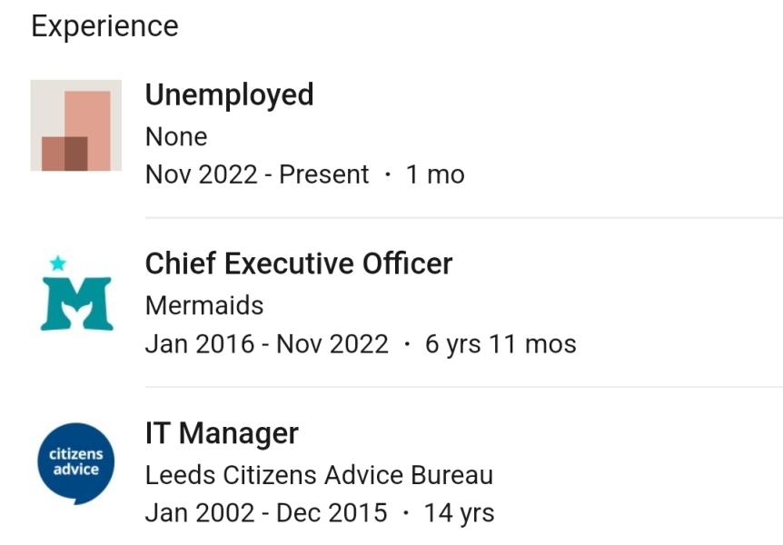 Change of CEO at mermaids…