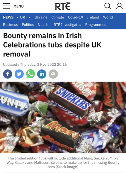 Bountys out of Celebrations!