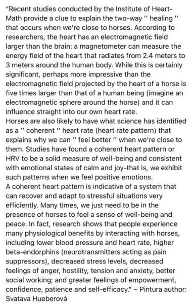 To feel sorry for people with horses?