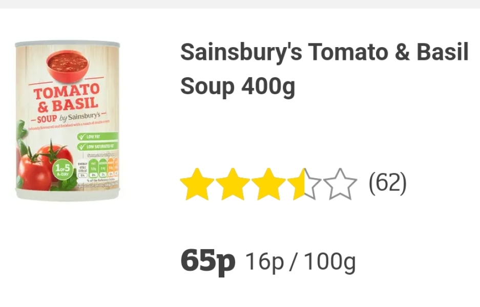 to think that 1/2 tin of soup is a portion?