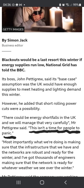 Are you all prepping for power cuts? 