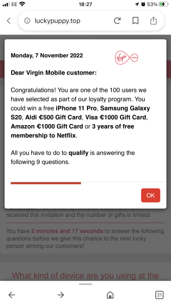 Pop up iPhone winner