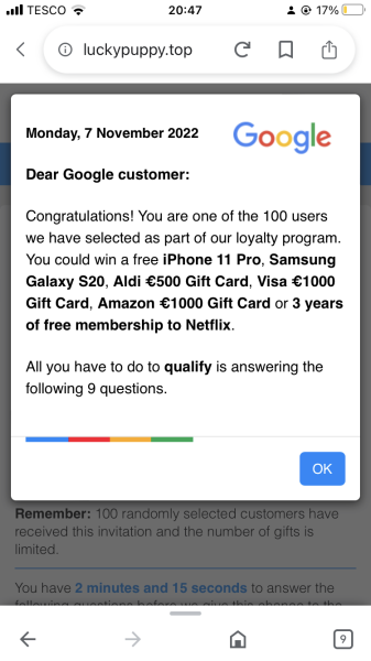 Pop up iPhone winner