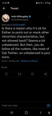 WTF India Willoughby Racist tweet 