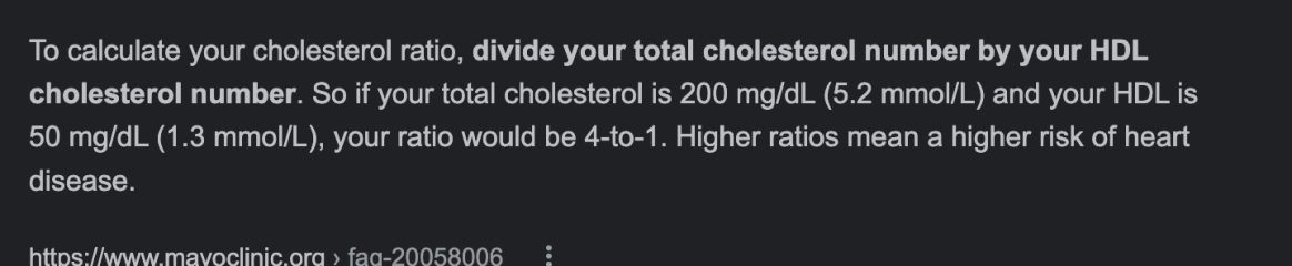 High cholesterol because high HDL?