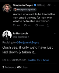 Ah, so Benjamin Boyce is just an old school MRA