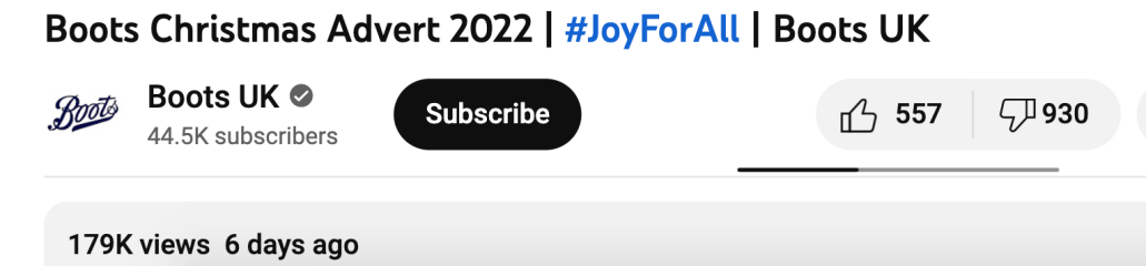 To dislike to John Lewis Christmas ad?