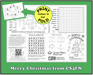 FREE printable colouring in sheet - Christmas and Computing themed
