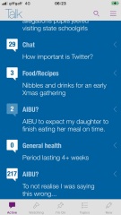 Your post count on the app is up the left