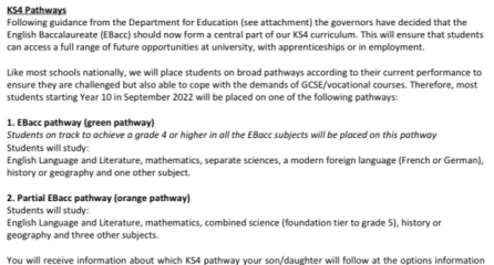 Opinions please: To add Creative Subjects to the EBacc?