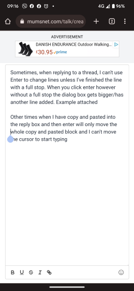 Reply dialog box weirdness