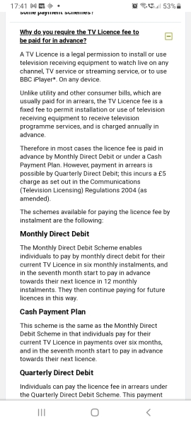 To not understand TV License payments