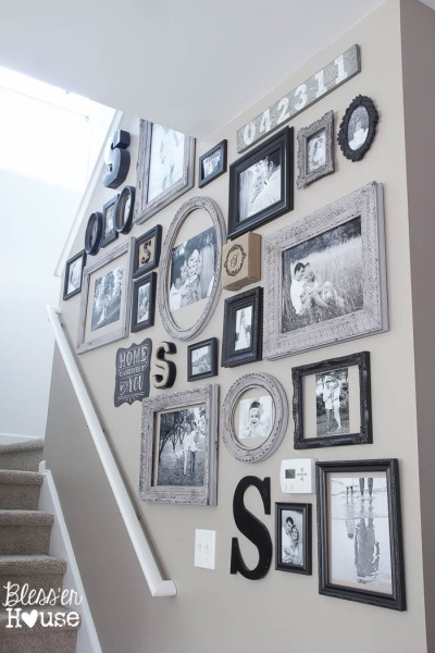 How to display photos on triangular wall