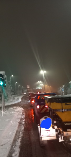 Been four hours stuck in snow in kent