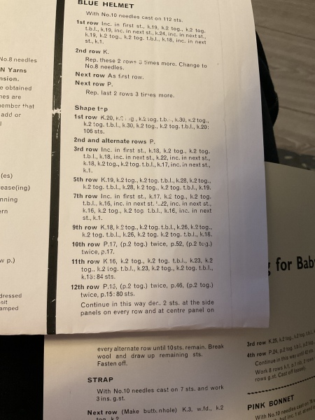 Knitting pattern help please