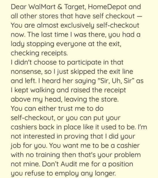 People 'slamming' Sainsburies for having to scan till receipt to leave self service