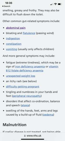 Anyone experience with coeliac? And potential other causes. 