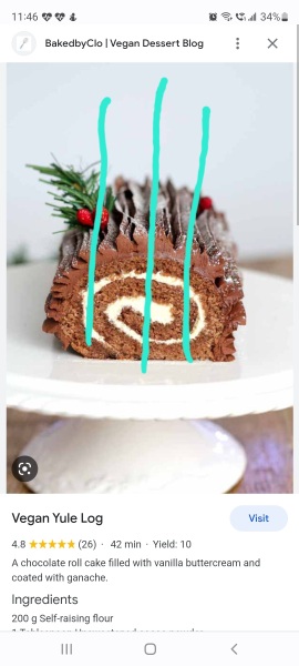 To cut yule log longitudinally?