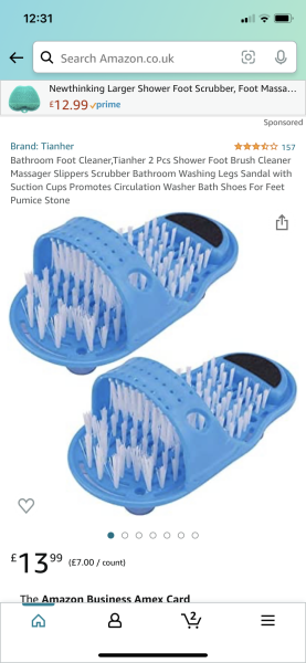 To be shocked DH doesn’t wash his legs and feet in the shower?