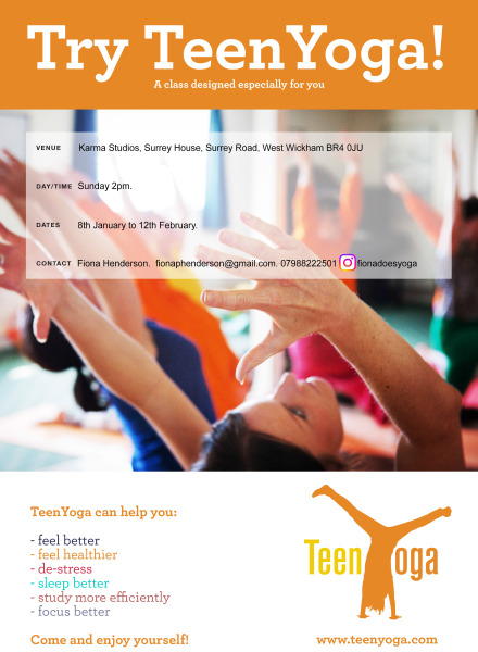 Teen Yoga classes starting in Bromley 2023