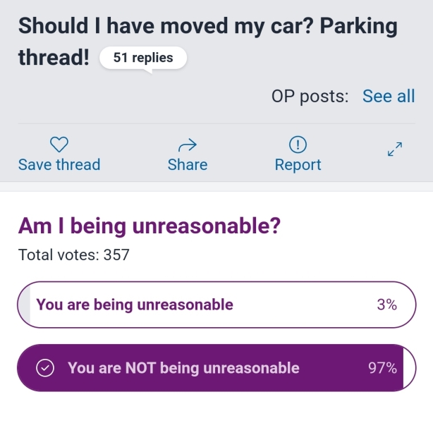 Should I have moved my car? Parking thread!