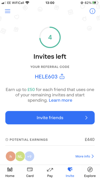 Monese increased referral rate £££