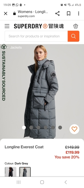 Grey midi puffer coat