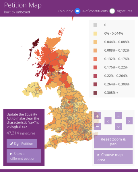 Petition: Update the Equality Act to make clear the characteristic “sex” is biological sex