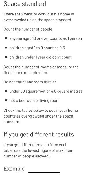 What's classed as over crowding