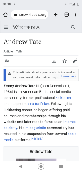 Andrew Tate has been arrested