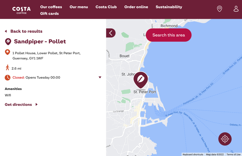 Are there Starbucks/Costa on Guernsey?