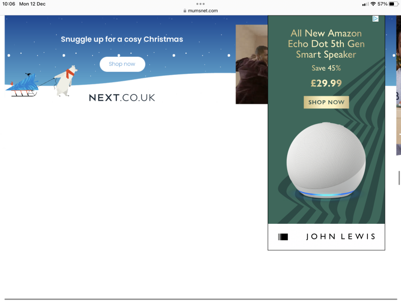 Next advert taking up whole page, unable to navigate. 