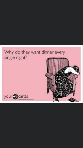 To be sick to death of cooking