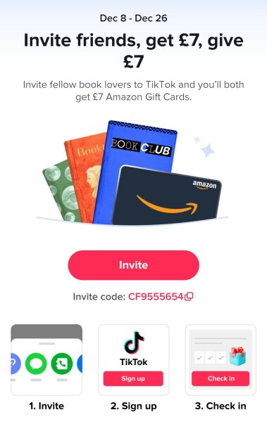 New TikTok promo - sign up to get £7