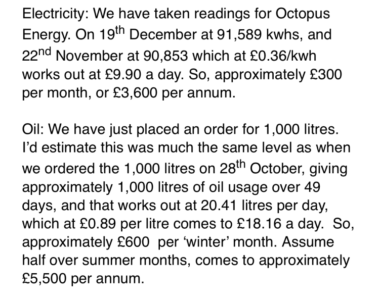 Can I ask about power bills - shocked really!