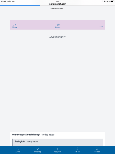 Losing the end of posts on app