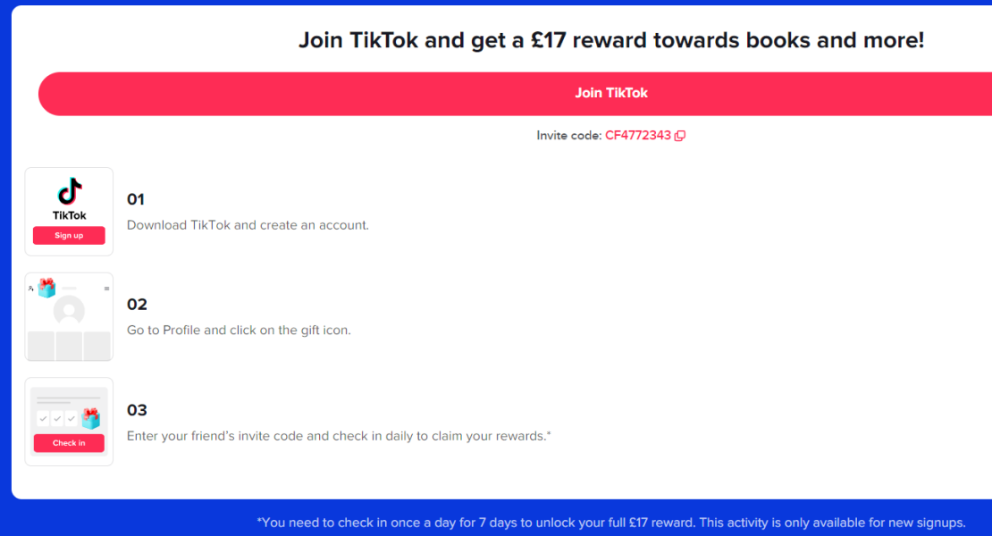 £17 Amazon voucher for signing up to TikTok